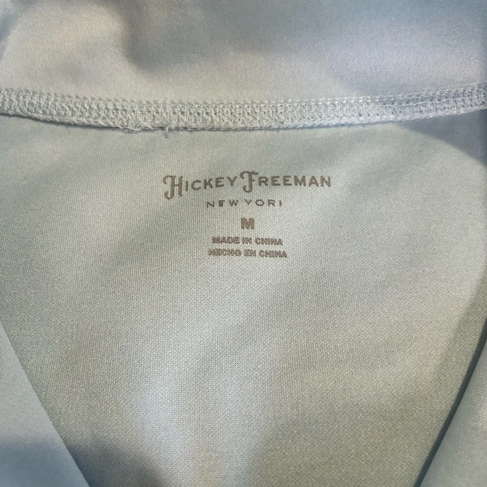 Like New Hickey Freeman Blue Micro Strip 1/4 Zip Vest